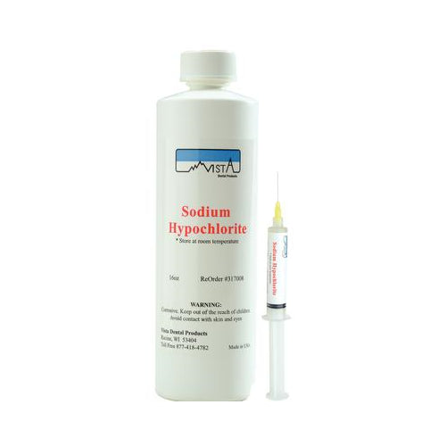 Vista Dental 317008 Sodium Hypochlorite Endodontic Solution 6% 16 Oz Bottle Vista Dental 317008 Sodium Hypochlorite Endodontic Solution 6% 16 Oz Bottle